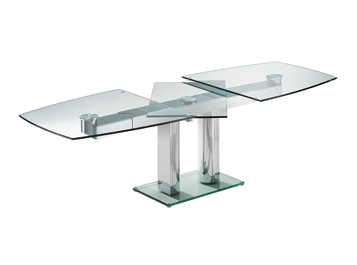 Table extensible en verre designer Thomas Althaus