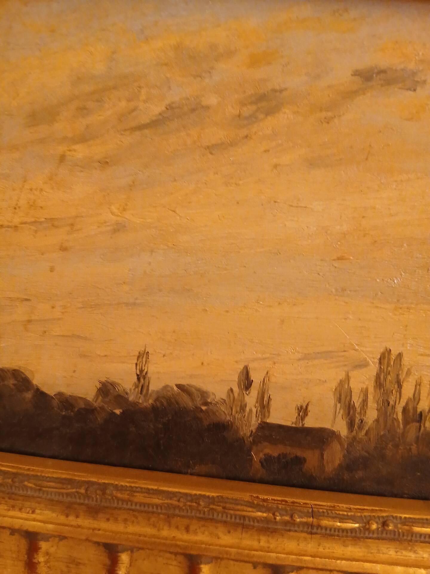 Painting table school of Barbizon France late 19th century
