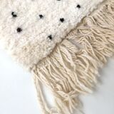 Moroccan Berber carpet blessed ouarain ecru with black polka dots 160x100cm
