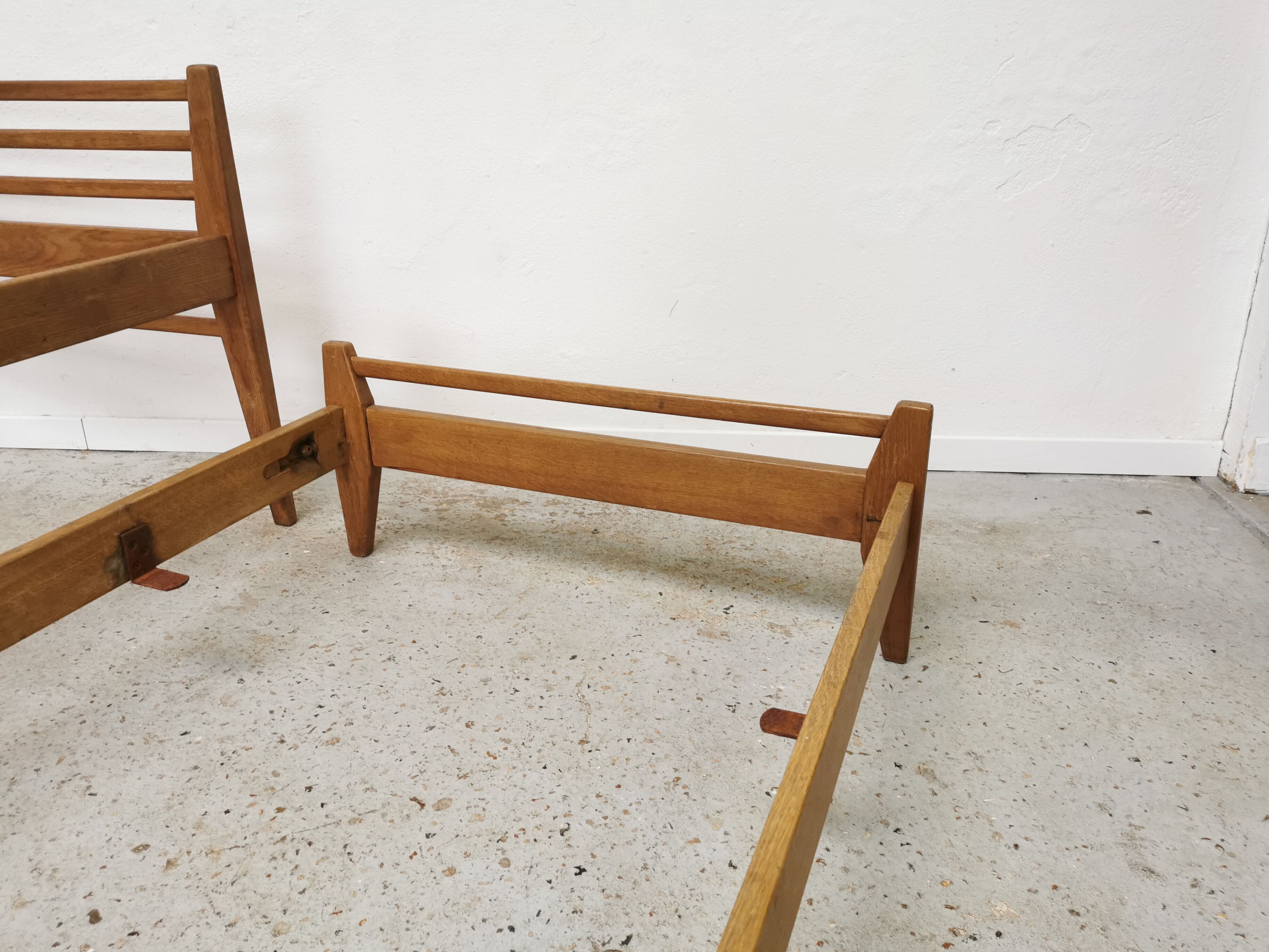 Pair of vintage beds Marcel Gascoin 1950