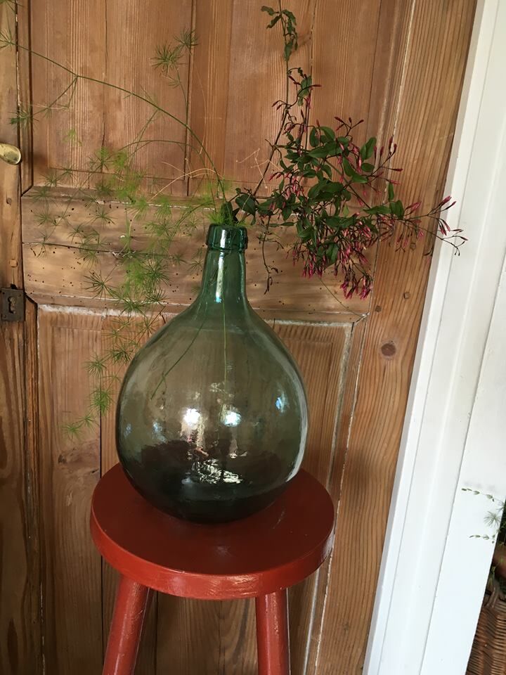 Demijohn viresa green with blue reflections 5L.