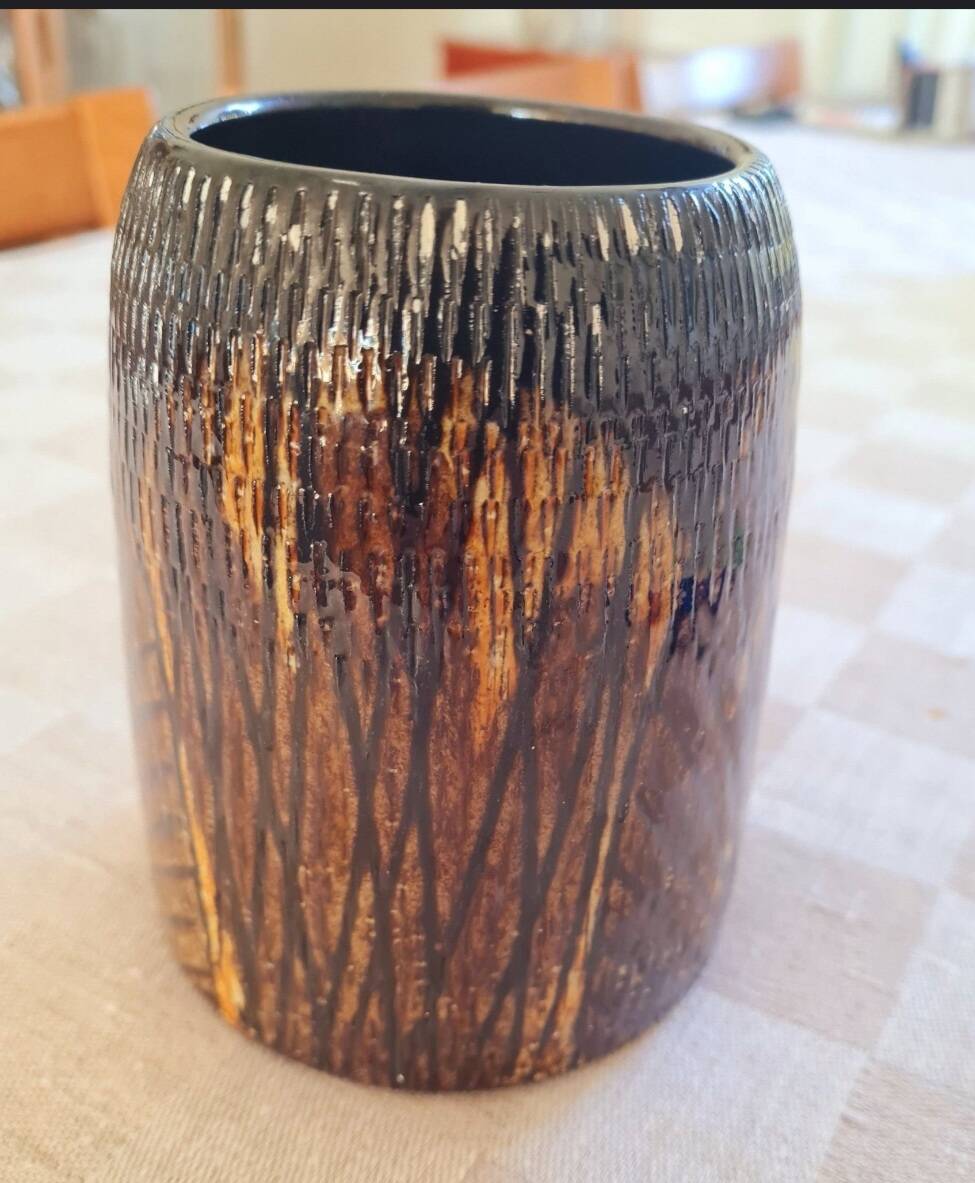 Vase rétro Upsala Ekeby en grès "Sacra" Ingrid Atterberg, n 2664