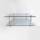 Table basse en lucite et verre, style moderniste, années 1970