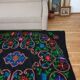 Romanian handwoven wool carpet with floral design, 155x200cm