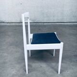 Belgian White Dining Chair, 1970s, Set of 9