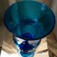 Turquoise blue bubble glass candle holder photophore