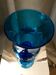 Turquoise blue bubble glass candle holder photophore