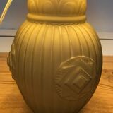 Foot lamp in white satin glass signed Espaivet
