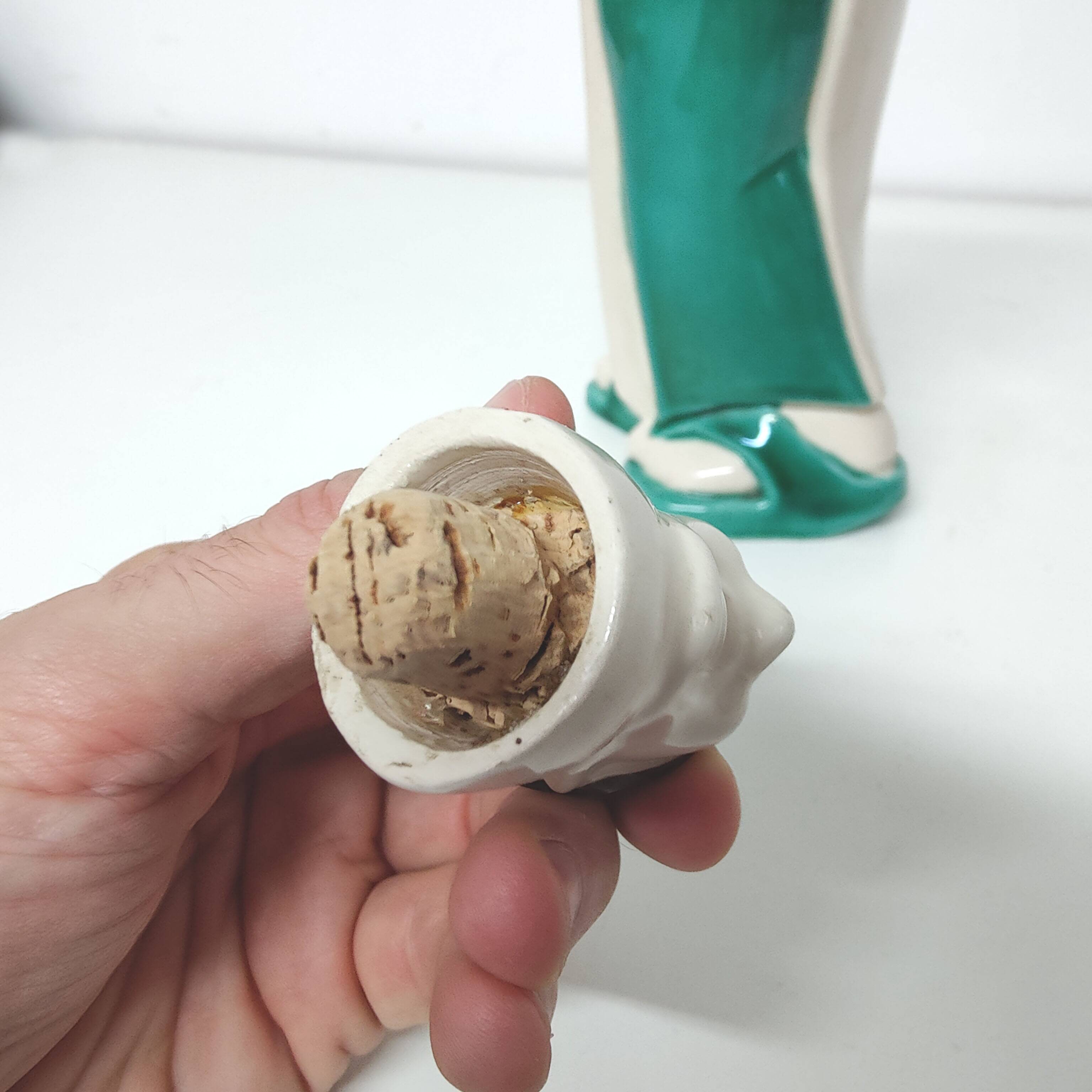 Monk earthenware liqueur bottle Franor Royale 1940s