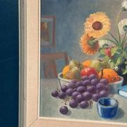 Swedish Oil on Canvas “Still Life” by K. Eliasson, Vintage & Framed 58×50cm