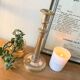 Large chiseled brass candle holder h24 cm