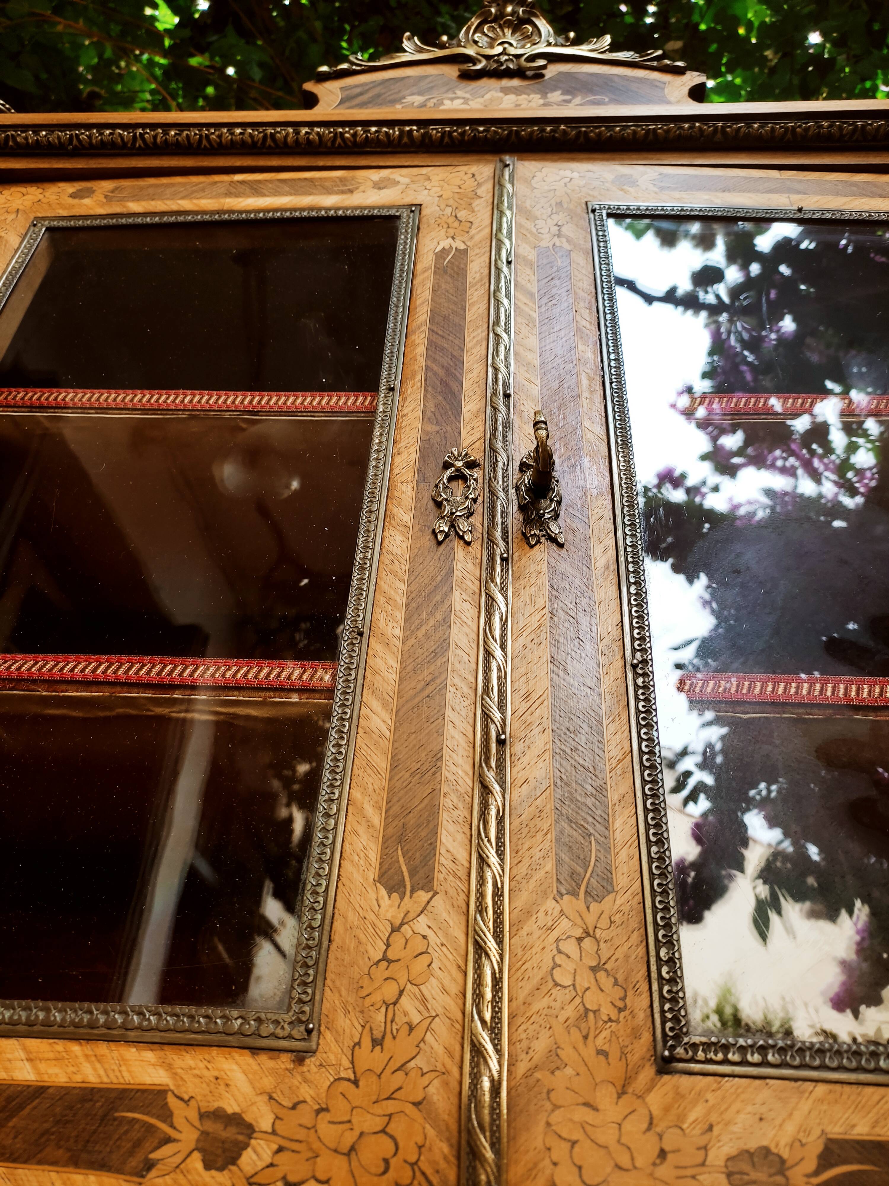 Secretary with marquetry library