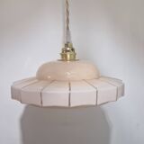 Marbled pink Art Deco glass pendant light