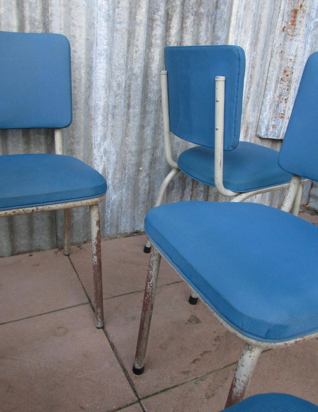 Set of 9 original Tubax chairs attributed to Willy Van Der Meeren, Belgium, 1950s