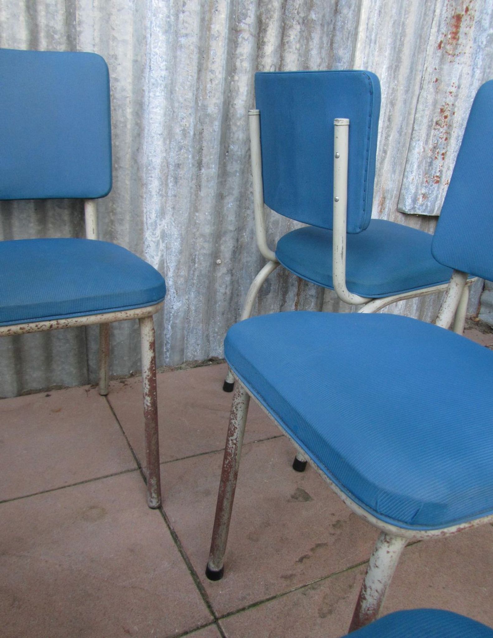 Set of 9 original Tubax chairs attributed to Willy Van Der Meeren, Belgium, 1950s