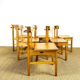 6 vintage oak chairs from the 1960s