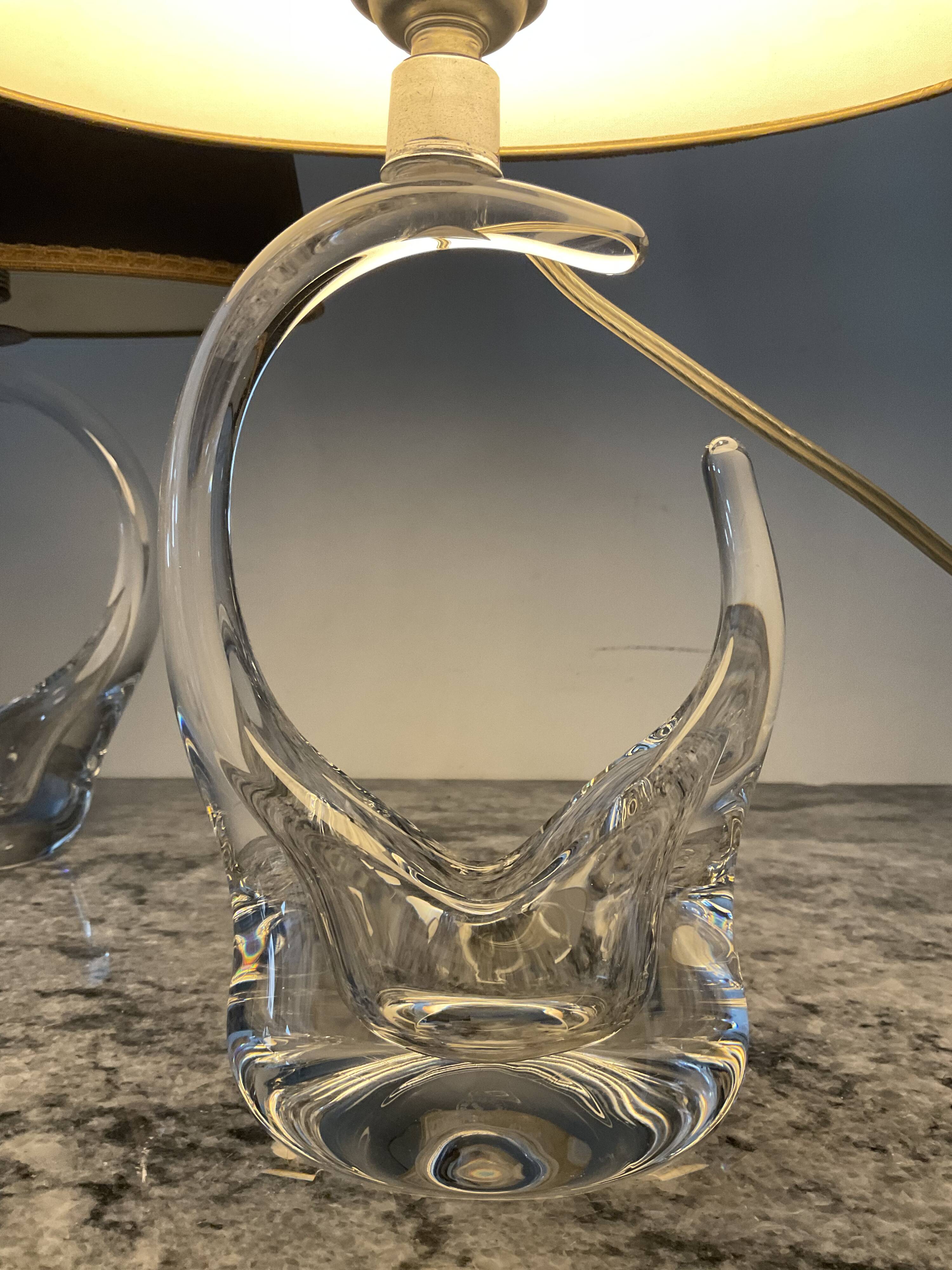 Pair of Saint Louis crystal lamps from the 1950s-60s.