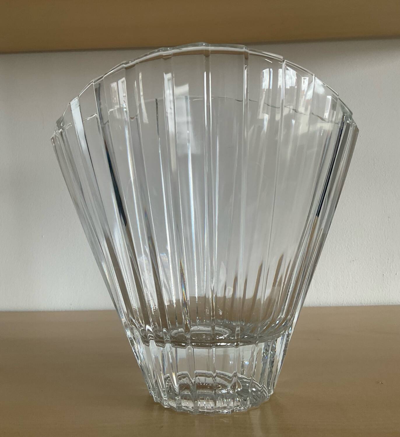 Vintage crystal fan vase