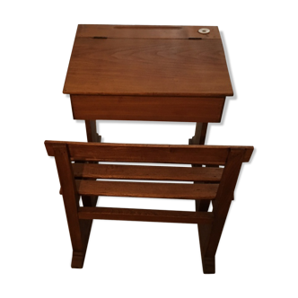 School desk and bench