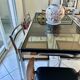 Vintage dining set – smoked glass & chrome – 5 chairs – year