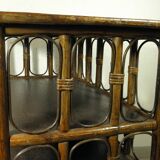 70s rattan hi-fi cabinet