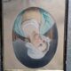 Tableau pastel portrait jeune fille XIXth signé