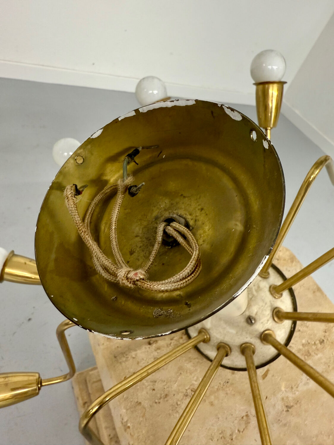 Antique 12-light Sputnik spider pendant lamp from the 60s