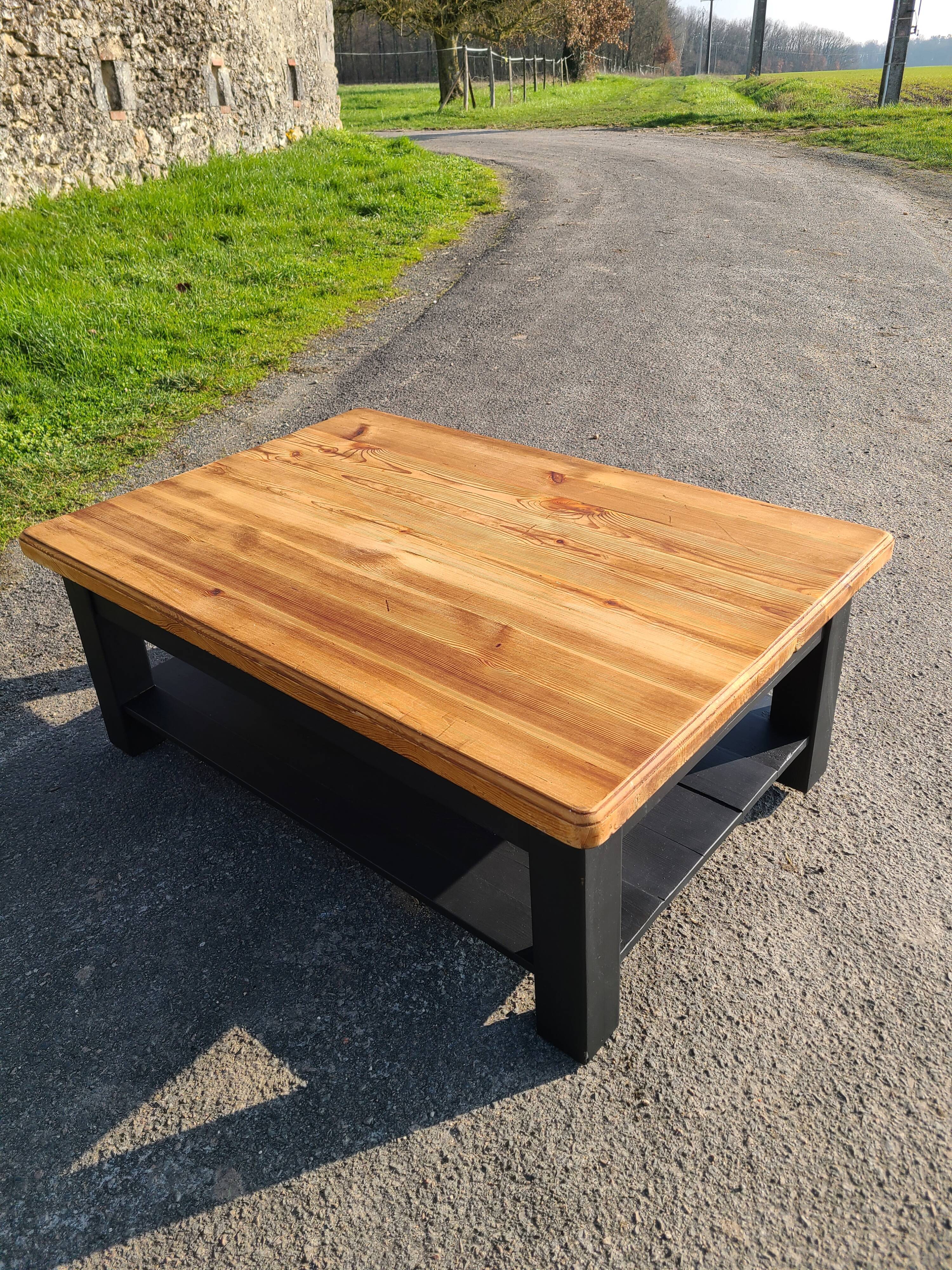 Vintage Scandinavian solid pine coffee table
