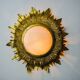 Sun wall lamp by ferro arte, metal and gold leaf, Spain, 1960