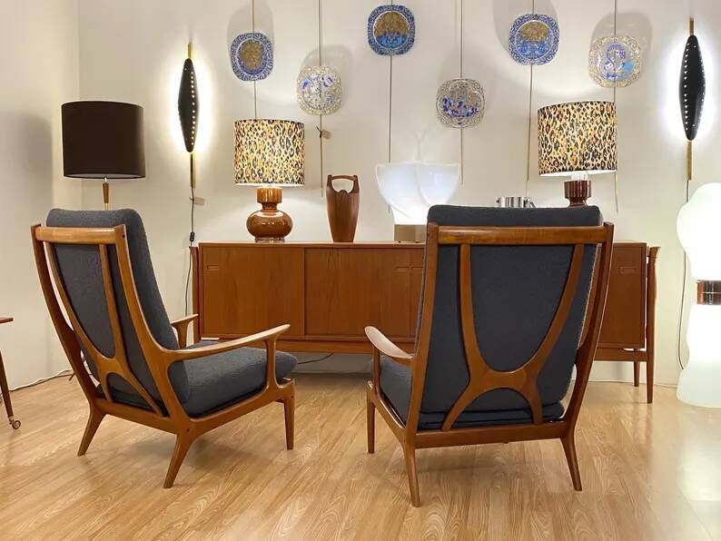 Pair of Scandinavian armchairs by Edvard Valentinsen for Fraska, Denmark 1960s.