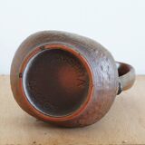Brown ceramic vase with handle, 1970s, Austria