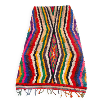 Boucherouite vintage Moroccan rug, Azilal berber area rug