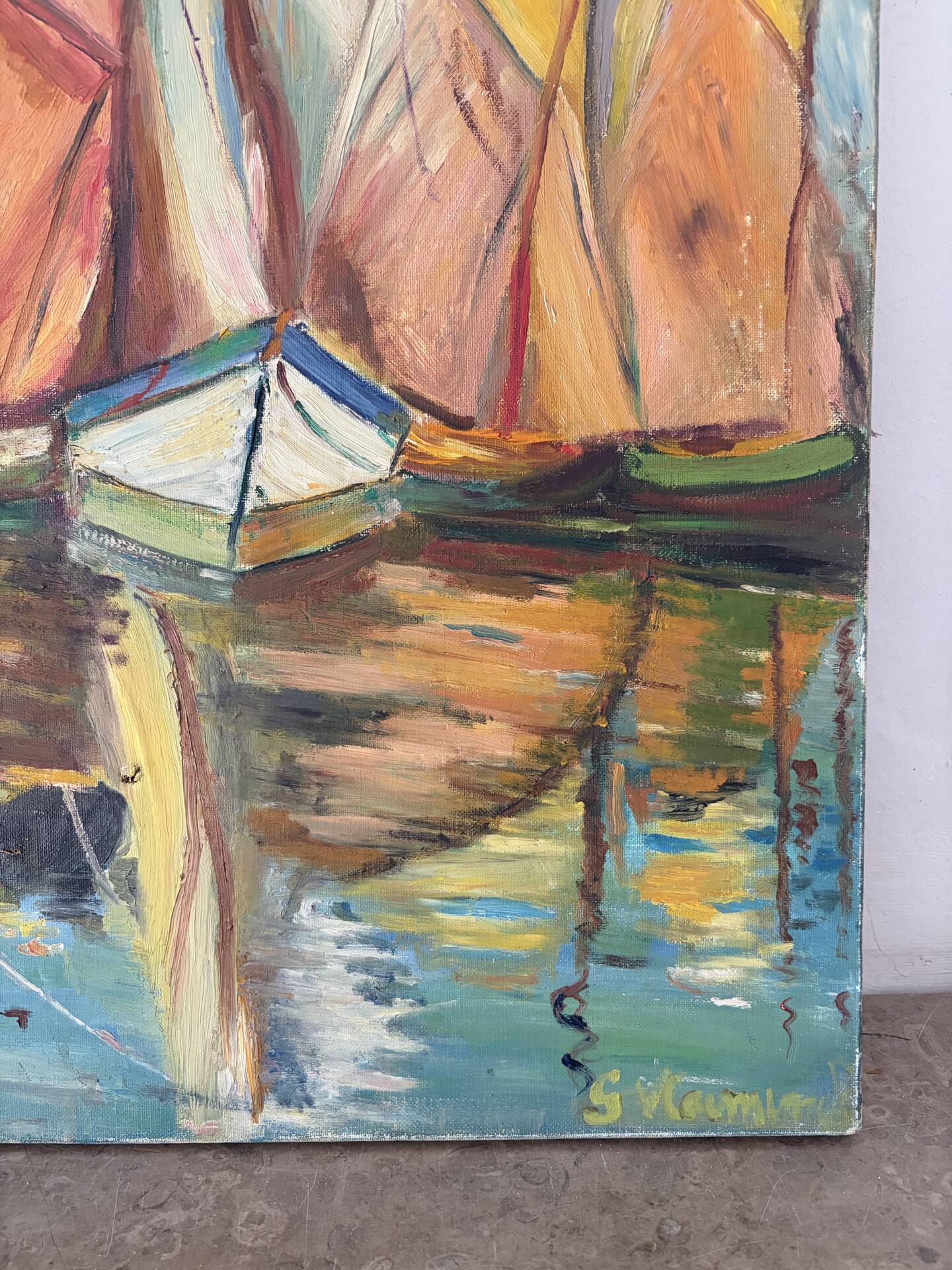 Marine - sailing boats, oil on canvas signed