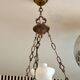 White opaline and brass pendant light