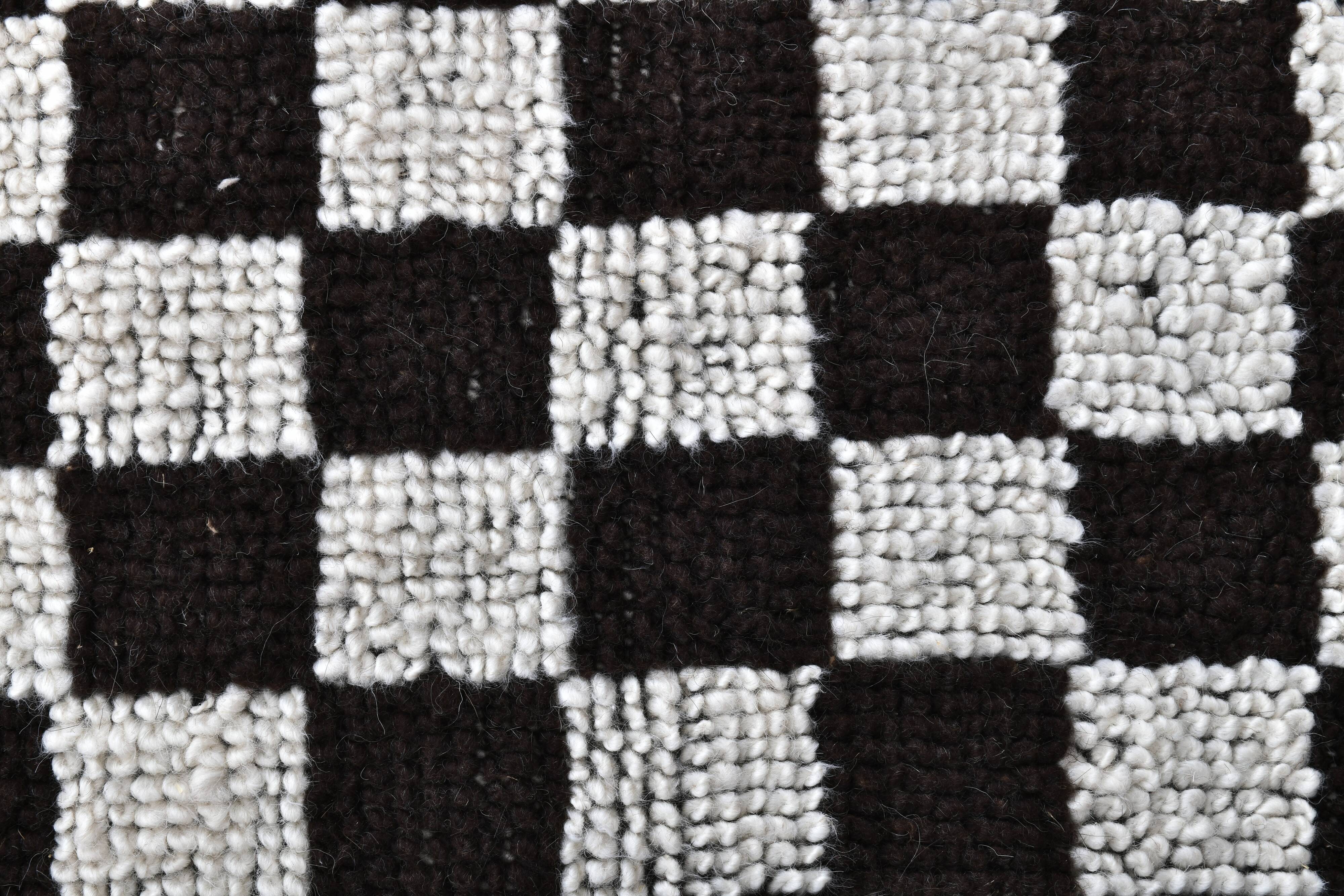 2x10 Checkered Moroccan Runner Rug 70x302Cm SK 242433
