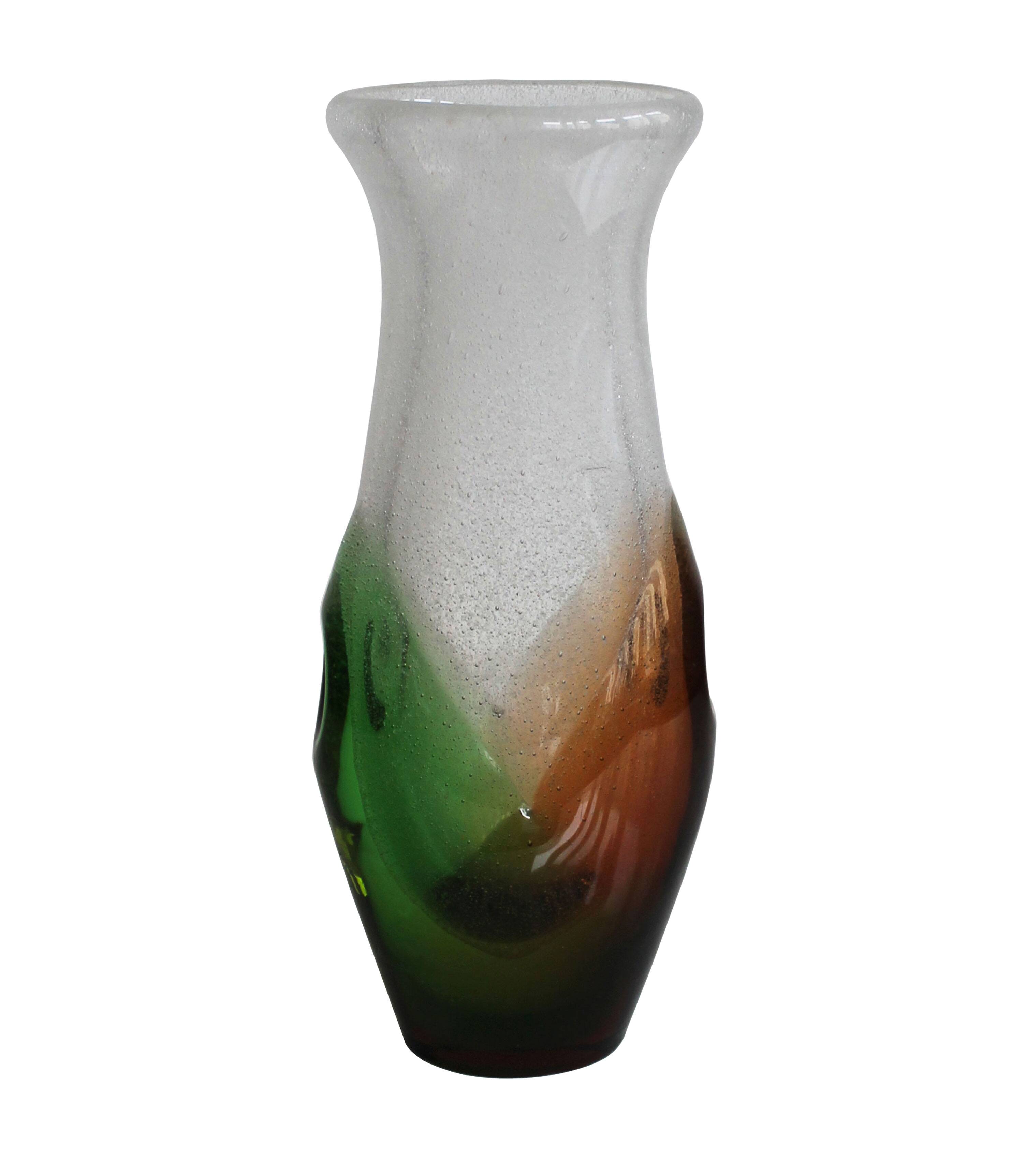 Vase en verre d'art des années 1970 par Frantisek Spinar - Modèle 7609/23