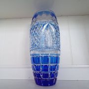 Large Vintage Nachtmann "Bamberg" Cobalt Blue Cut-to-Clear Crystal Vase