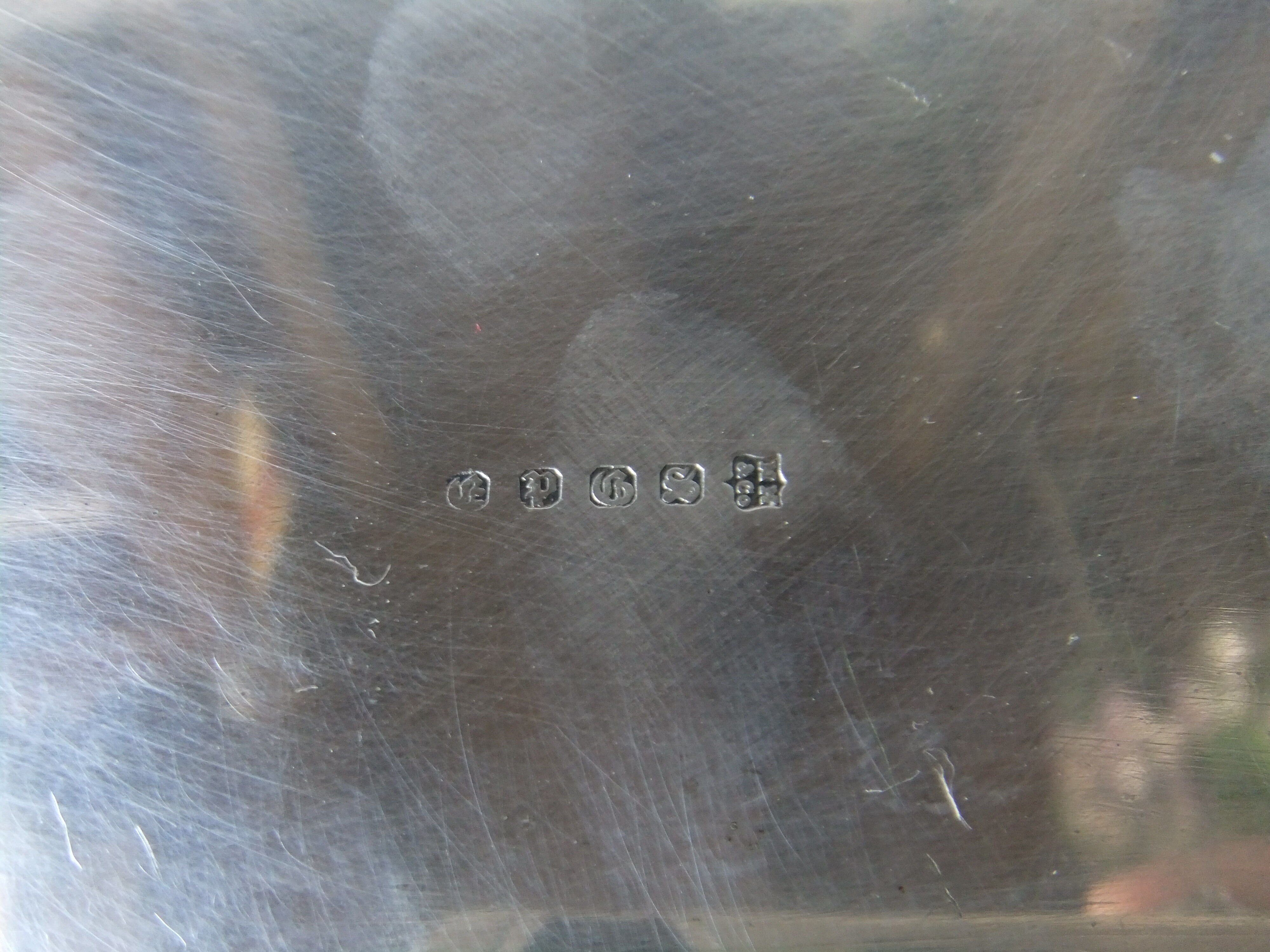 Serving tray punch goldsmith Martin Hall - Co silver metal eagle crown