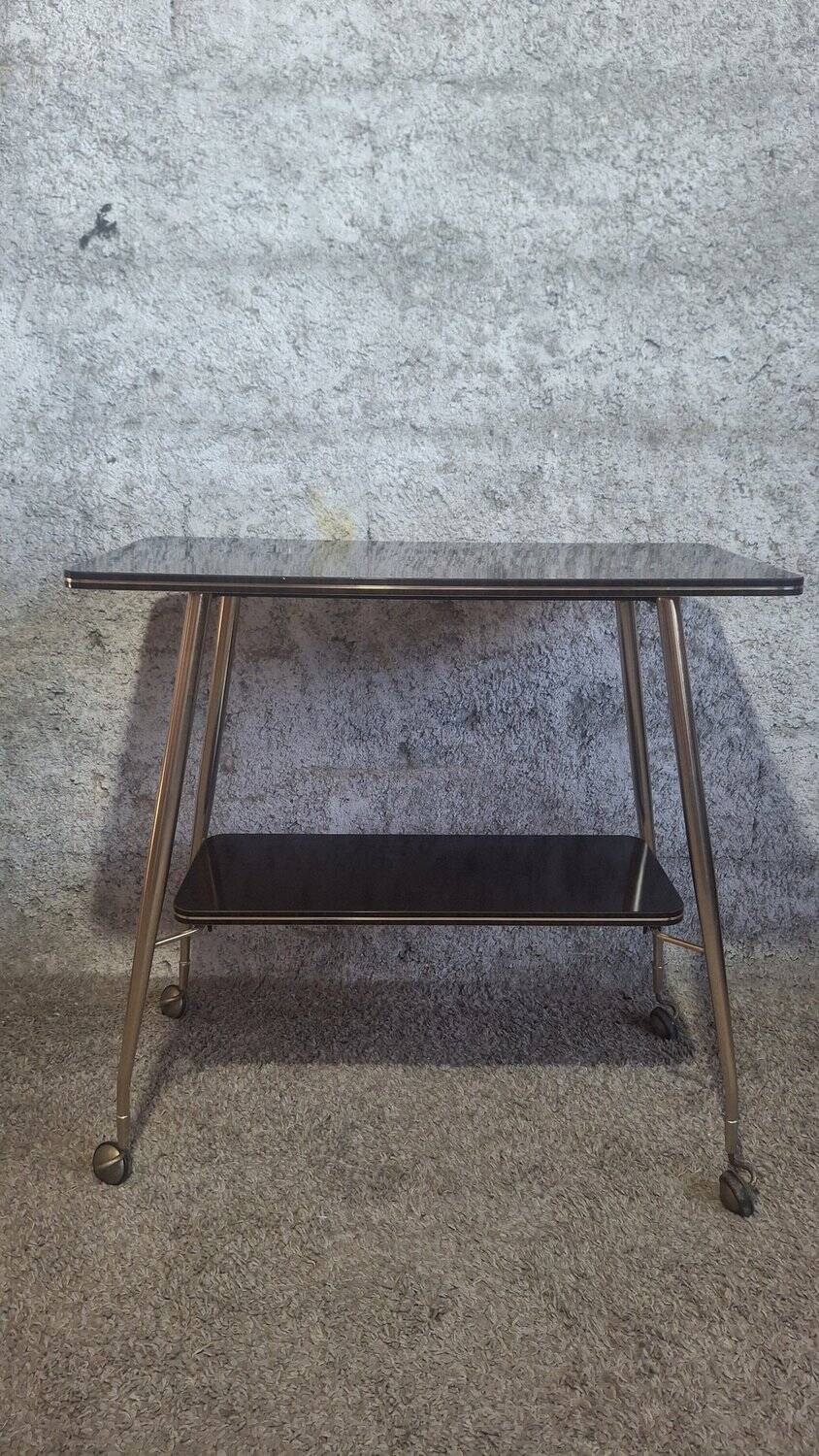 Desserte en laiton et formica annees 50/60