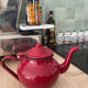 Burgundy glazed teapot