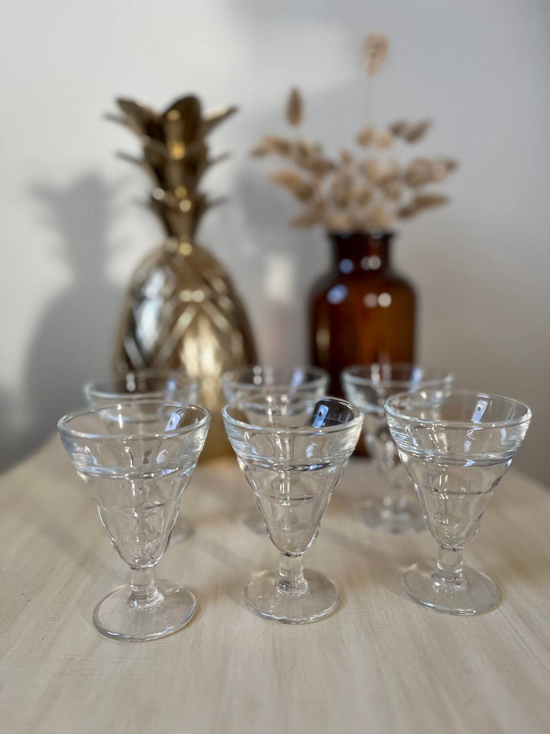 Set of 6 vintage bistro glasses