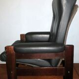 Mid century Danish leather reclining lounge chair