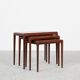 Midcentury Danish nest of 3 side tables in teak by Johannes Andersen for Silkeborg 1960s