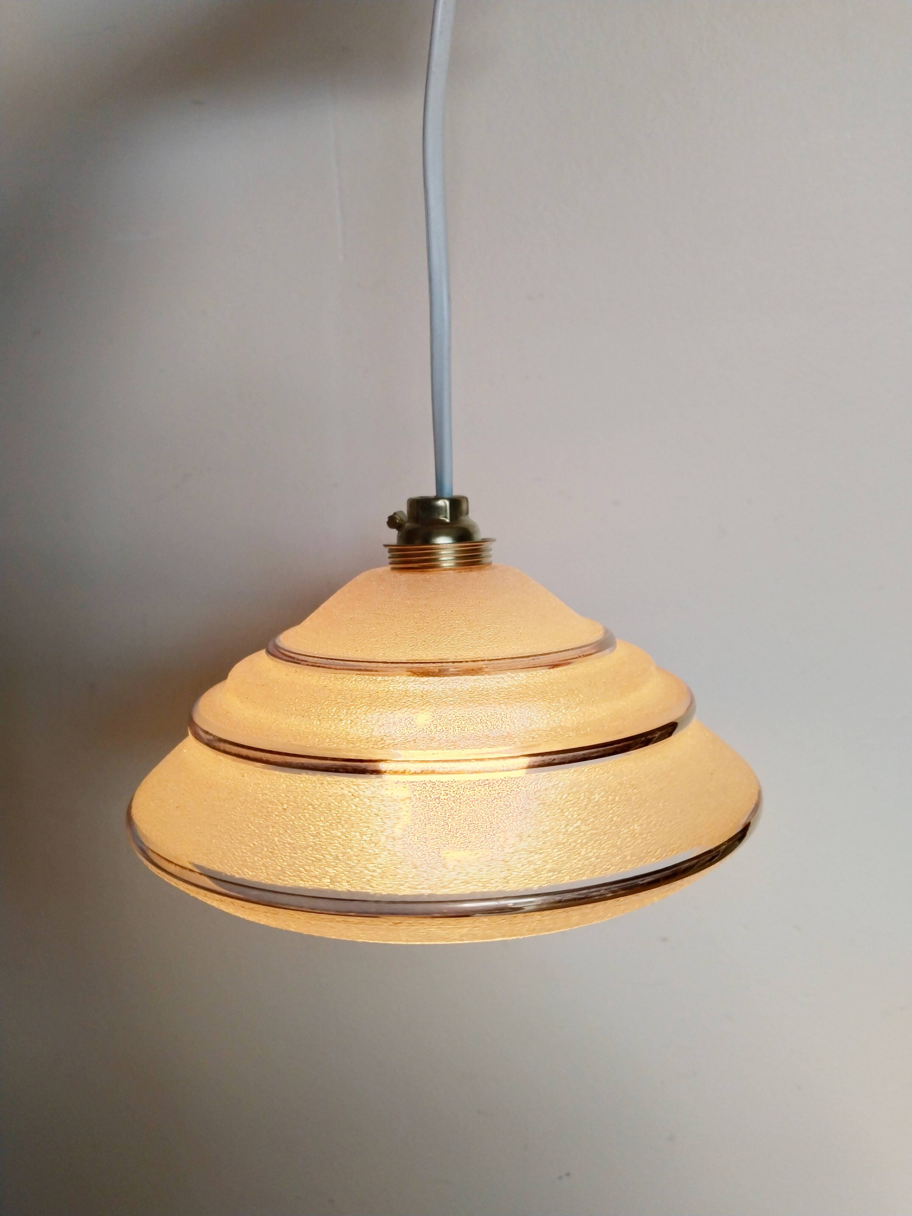 White and gold granite glass pendant light, portable lamp