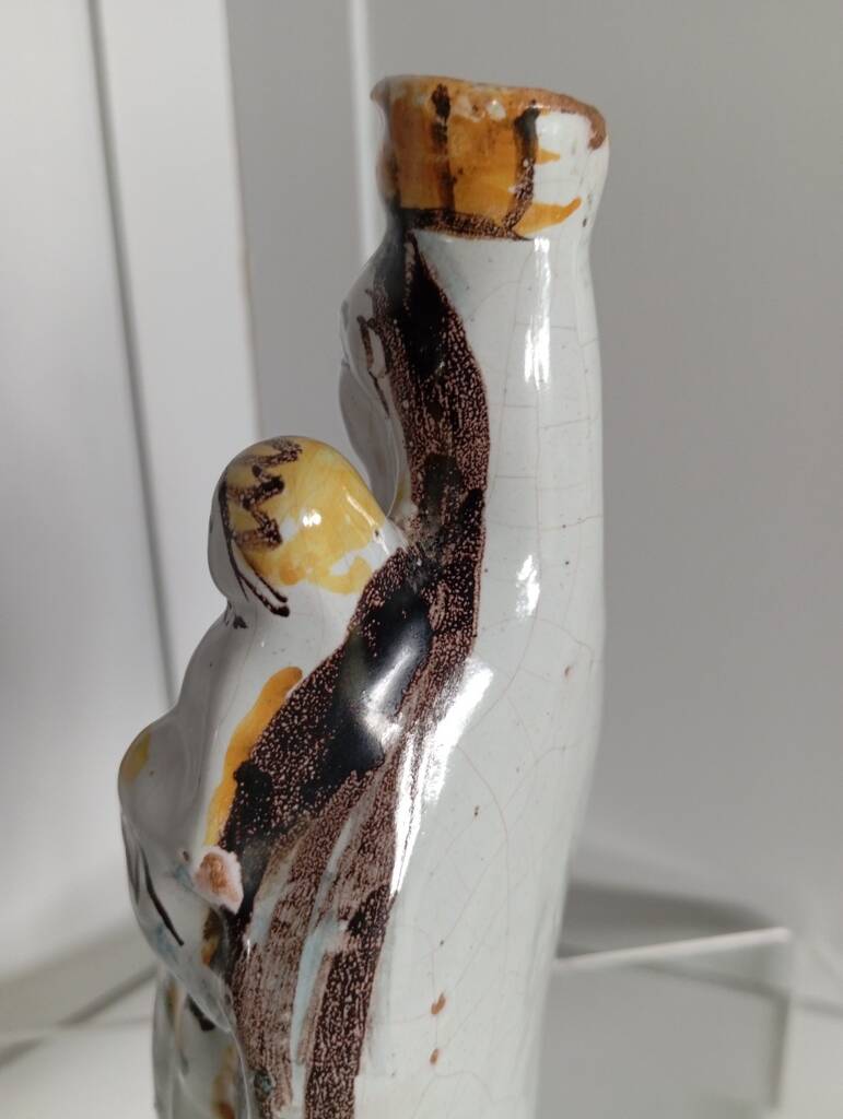 Virgin and Child in polychrome earthenware, 18th century, Nevers