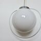 Art Deco pendant light in opaline and chrome-plated brass, 1930s-1940s