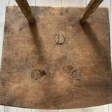 Chaises tripodes bois art brut