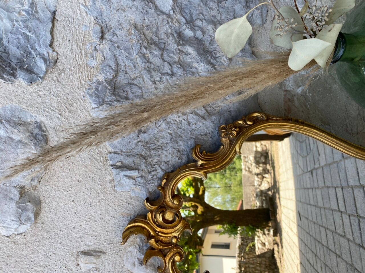 Golden baroque mirror 70x41cm