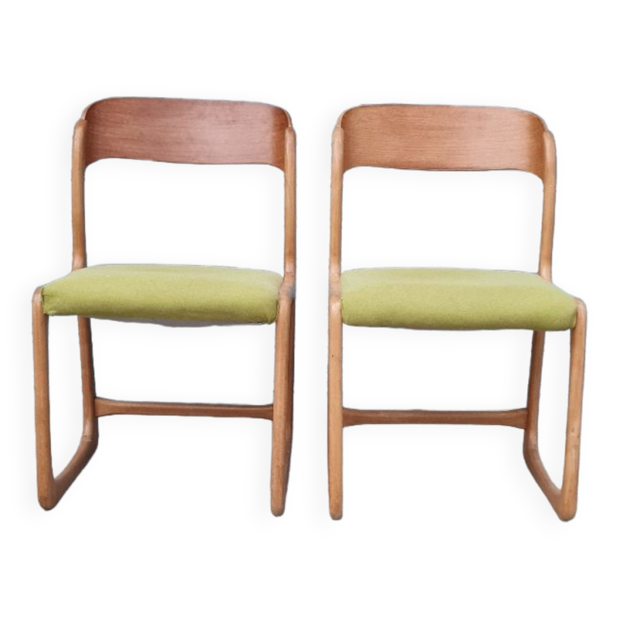 Pair of Baumann sled chairs