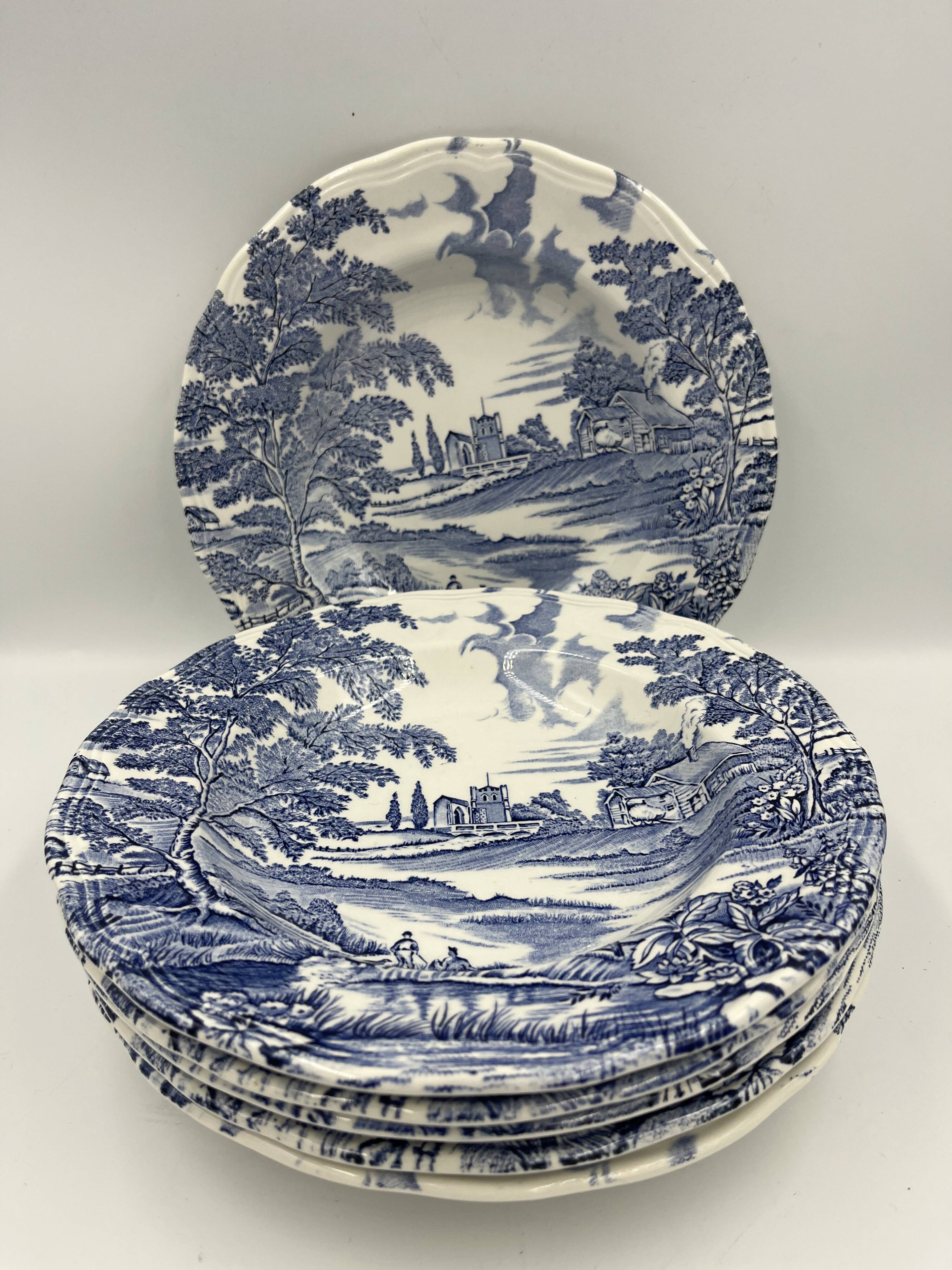 6 Hollow plates English Vintage style